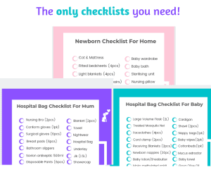Hospital checklists for mum and baby