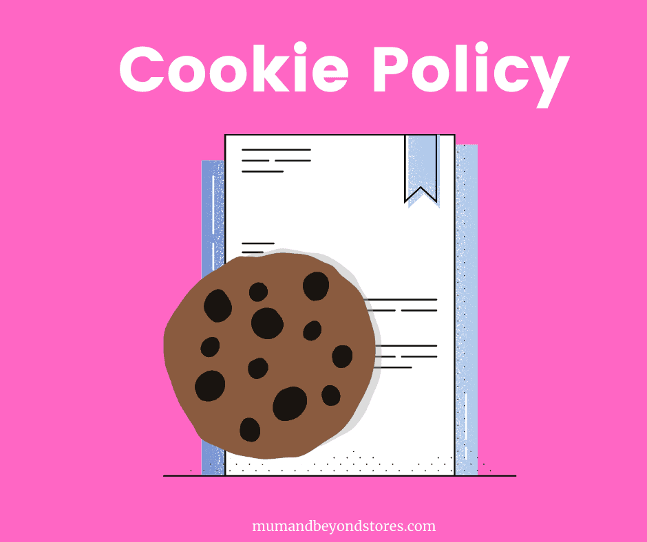 Cookie, paper with cookie policy title.