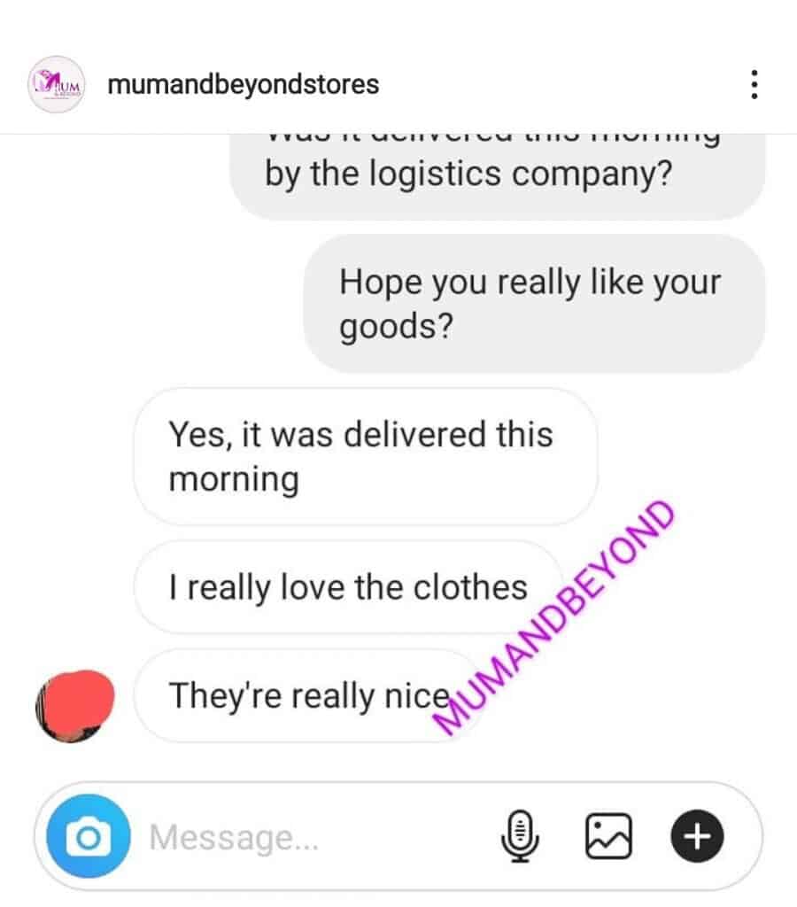Instagram customer review