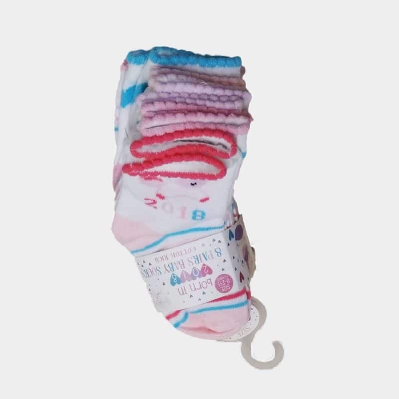 Baby Girls Born in 2018 Socks Set 7 Pack