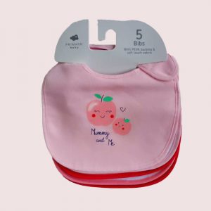 baby girl's pink bib set