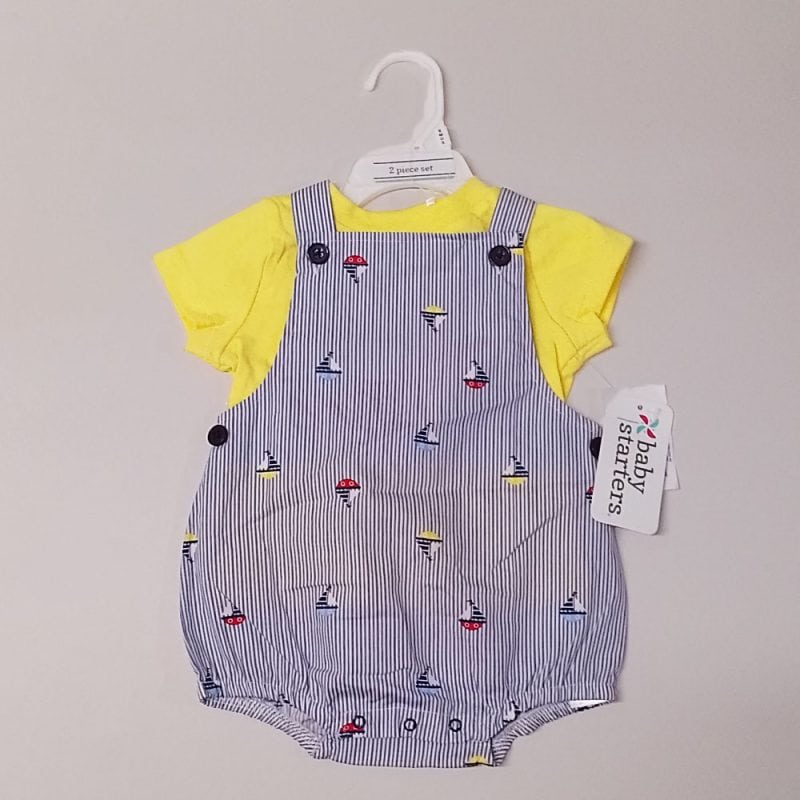 Baby Starters Unisex Nautical Top Dungarees Set 2pc