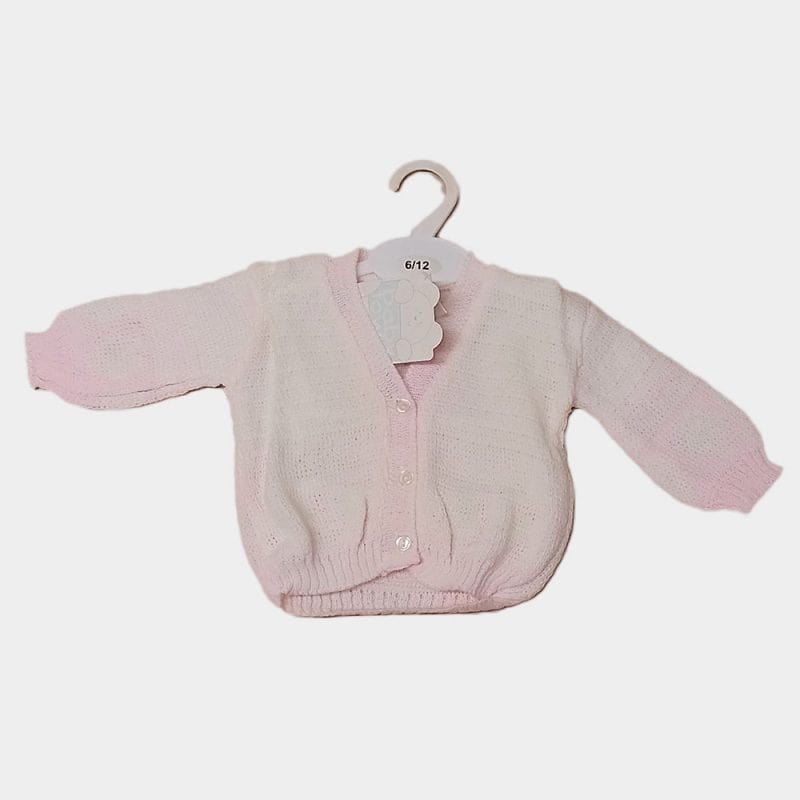 Baby Town Girls Ruched Long Sleeve Cardigan Pink