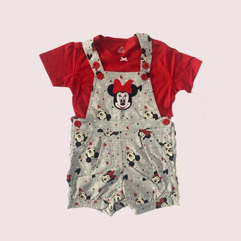 Carters Minnie Mouse Girls Top Dungarees Set 2pc