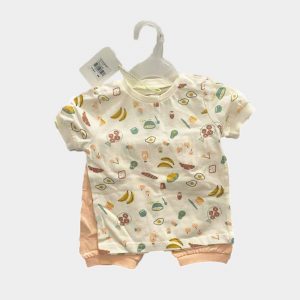 baby girls peach top and shorts set