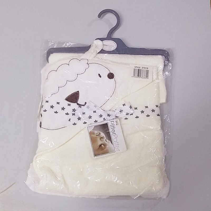 Pitter Patter Unisex Sheep Hooded Towel Cream